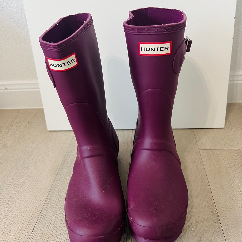 Hunter Rain Boots Wide Calf Purple Pink Size 9